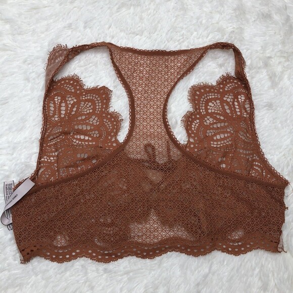 Victorias Secret Dream Angels Bralette Medium Tie Burnt Orange Lace Fairy Dainty - Picture 7 of 8